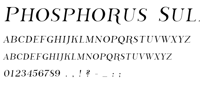Phosphorus Sulphide font